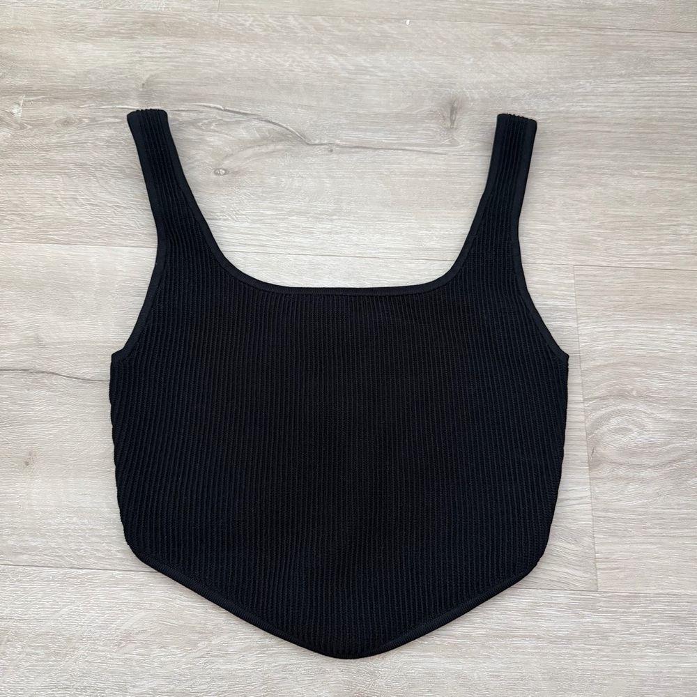 Aritzia Black Ribbed Tank Top
